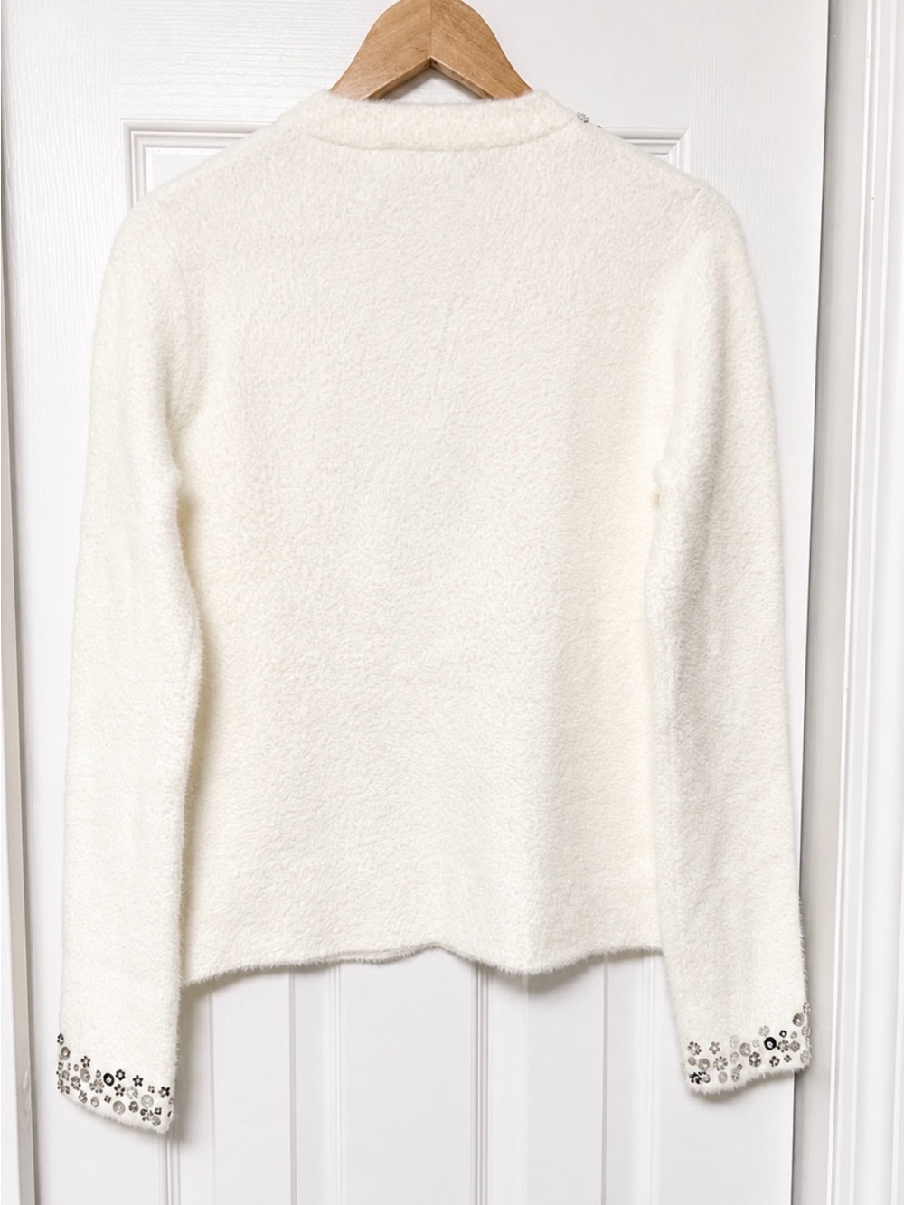 NWT Anthropologie NVLT Embellished Ivory Cardigan Sweater Size S - Picture 6 of 11
